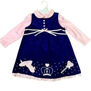 Girls Navy Corduroy Jumper Set